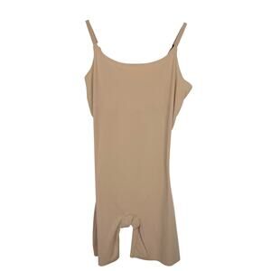 Assets by Spanx Mid Thigh Tan Bodysuit Size 1X Neutral Shapewear Slimming Plus